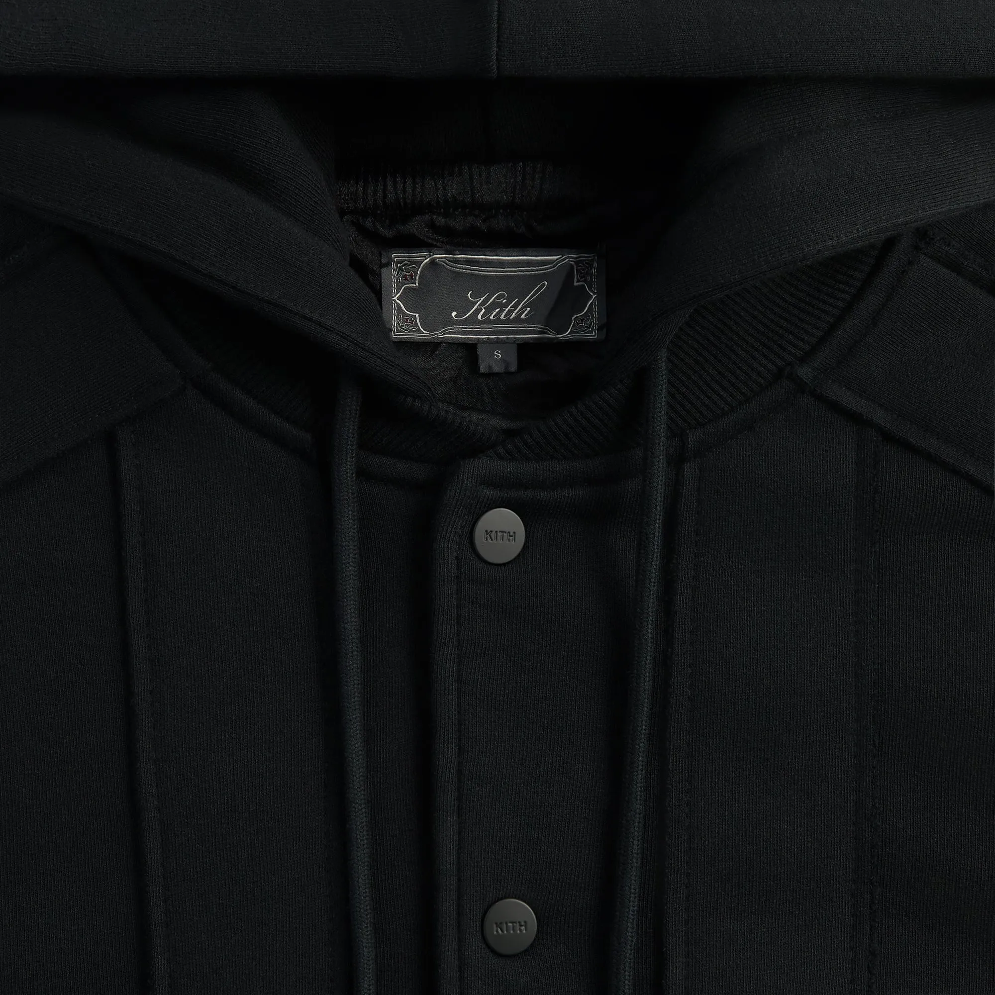 Kith Hooded Marvin Bomber Jacket - Black Durable Stitching Cold Season