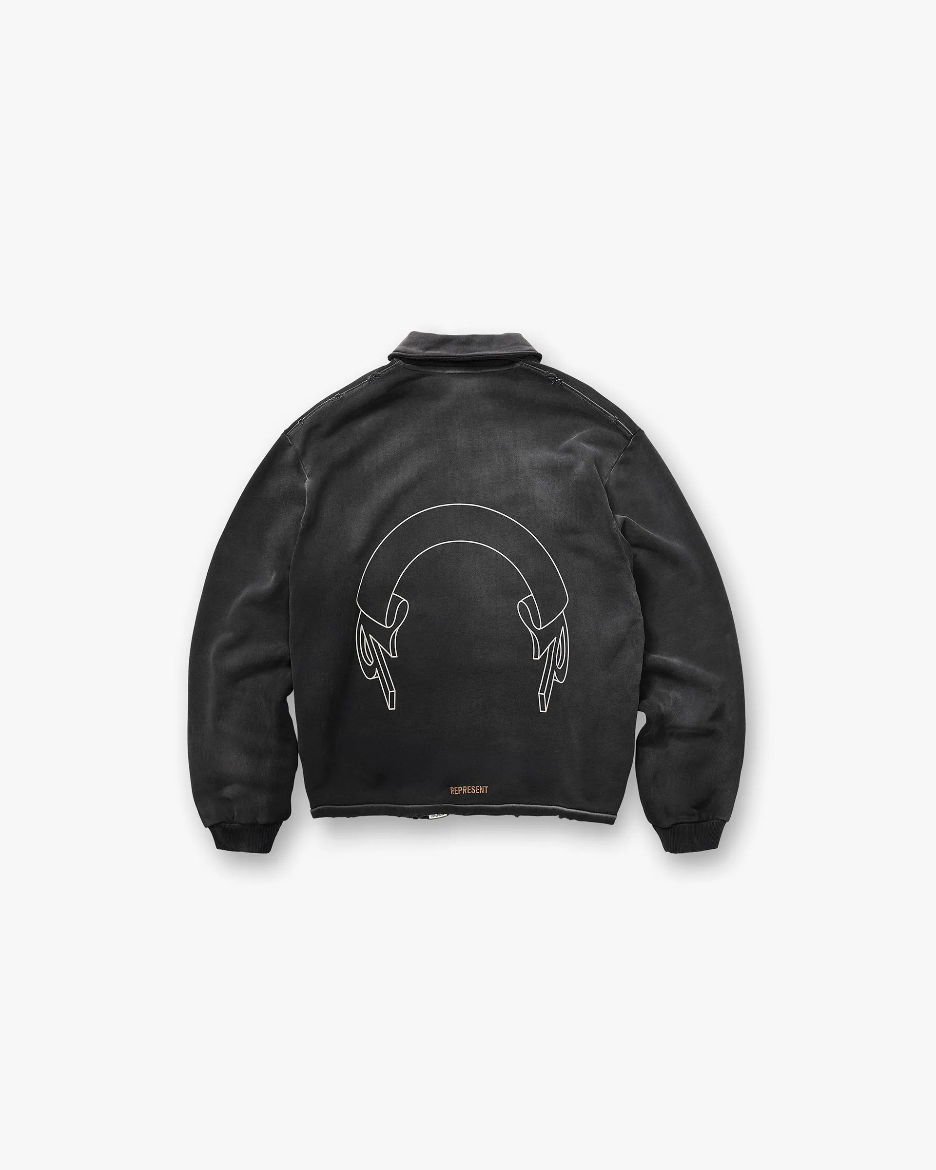 Neutral palette Represent Banner Quarter Zip Sweatshirt - Stained Black