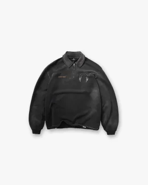 Breathable Layer Represent Banner Quarter Zip Sweatshirt - Stained Black