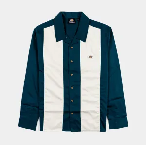 Streetwear attitude Urban Fashion Look Westover Mens Long Sleeve Shirt (Blue/White)