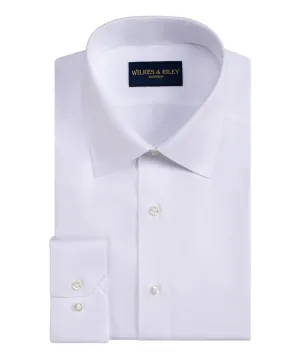 Soft Touch Hypoallergenic Lining White Non-Iron Queens Oxford Dress Shirt - Spread Collar