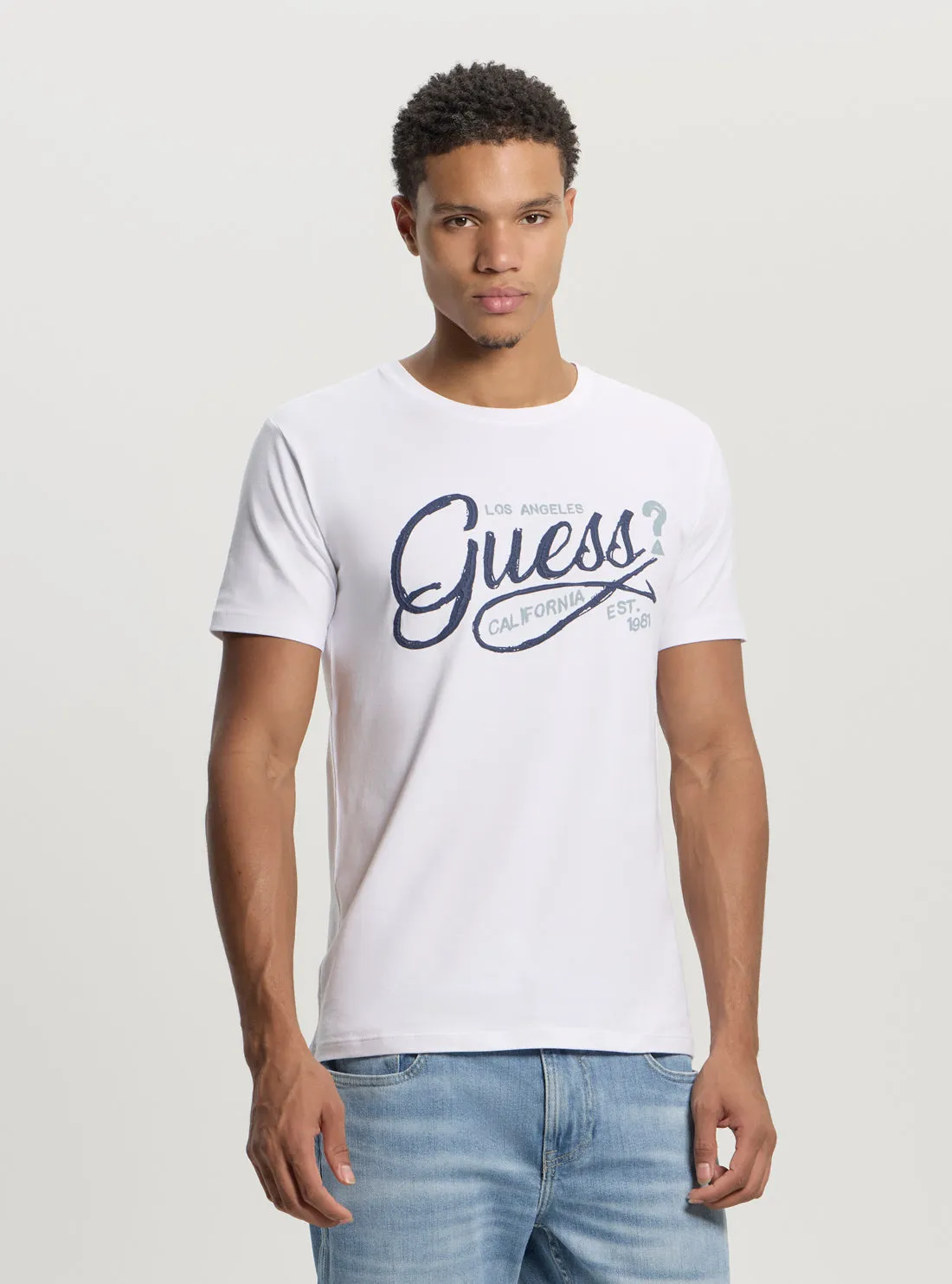 shopping White Script Logo T-Shirt