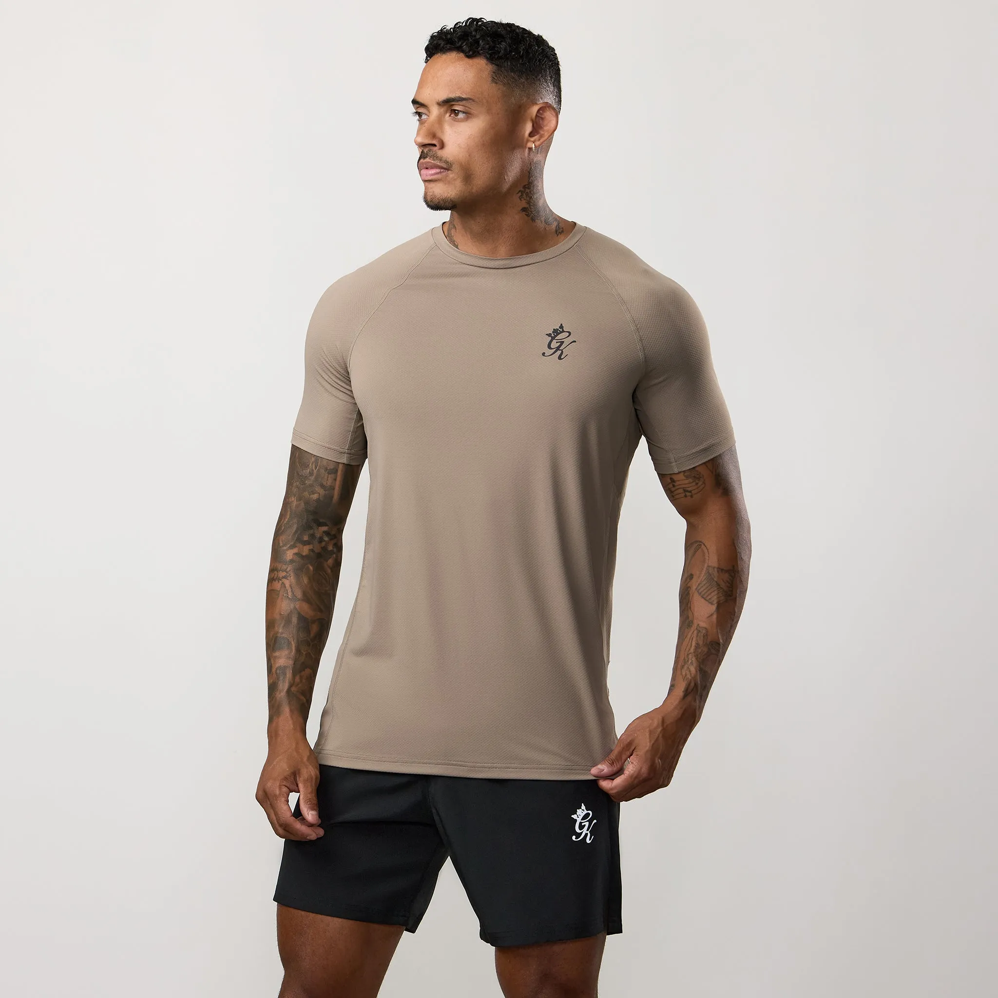 Gym King Energy Tee - Truffle FadeResistant Coating Relaxed Armhole Cut