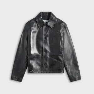Loewe Workwear Jacket - Black Tagless Neckline Design Rubberized Edging