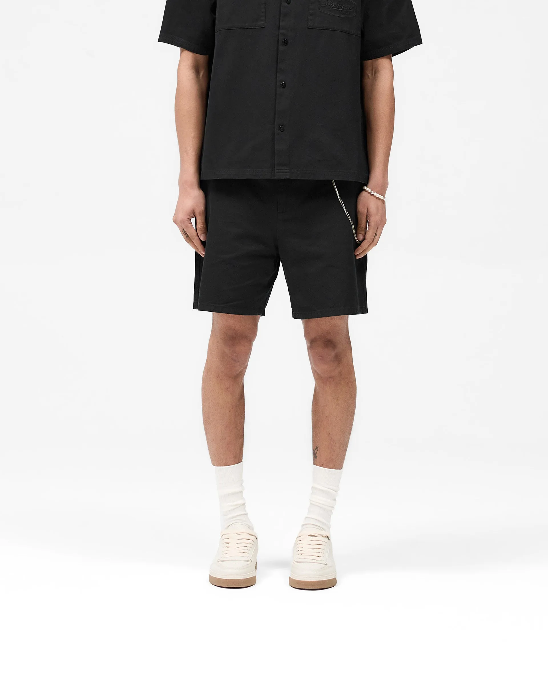 Gym apparel Cotton Tailored Short - Jet Black
