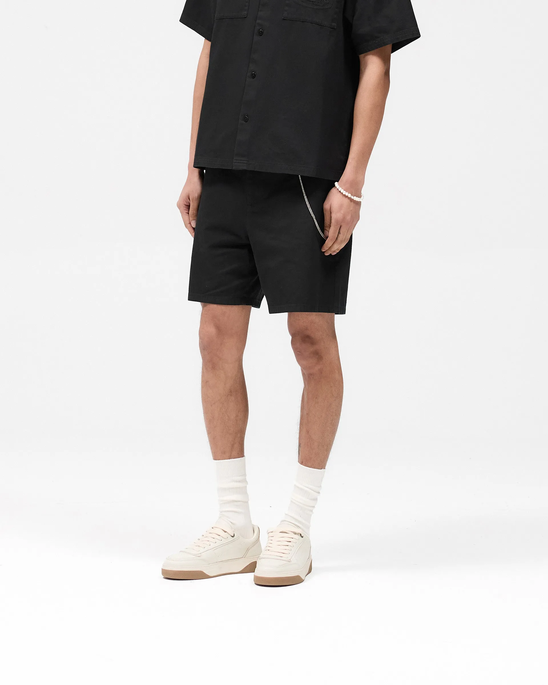 Cotton Tailored Short - Jet Black Smart Fit