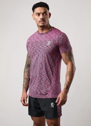 Simple Comfort Look Gym King Seamless Space Dye Tee - Black/Pink