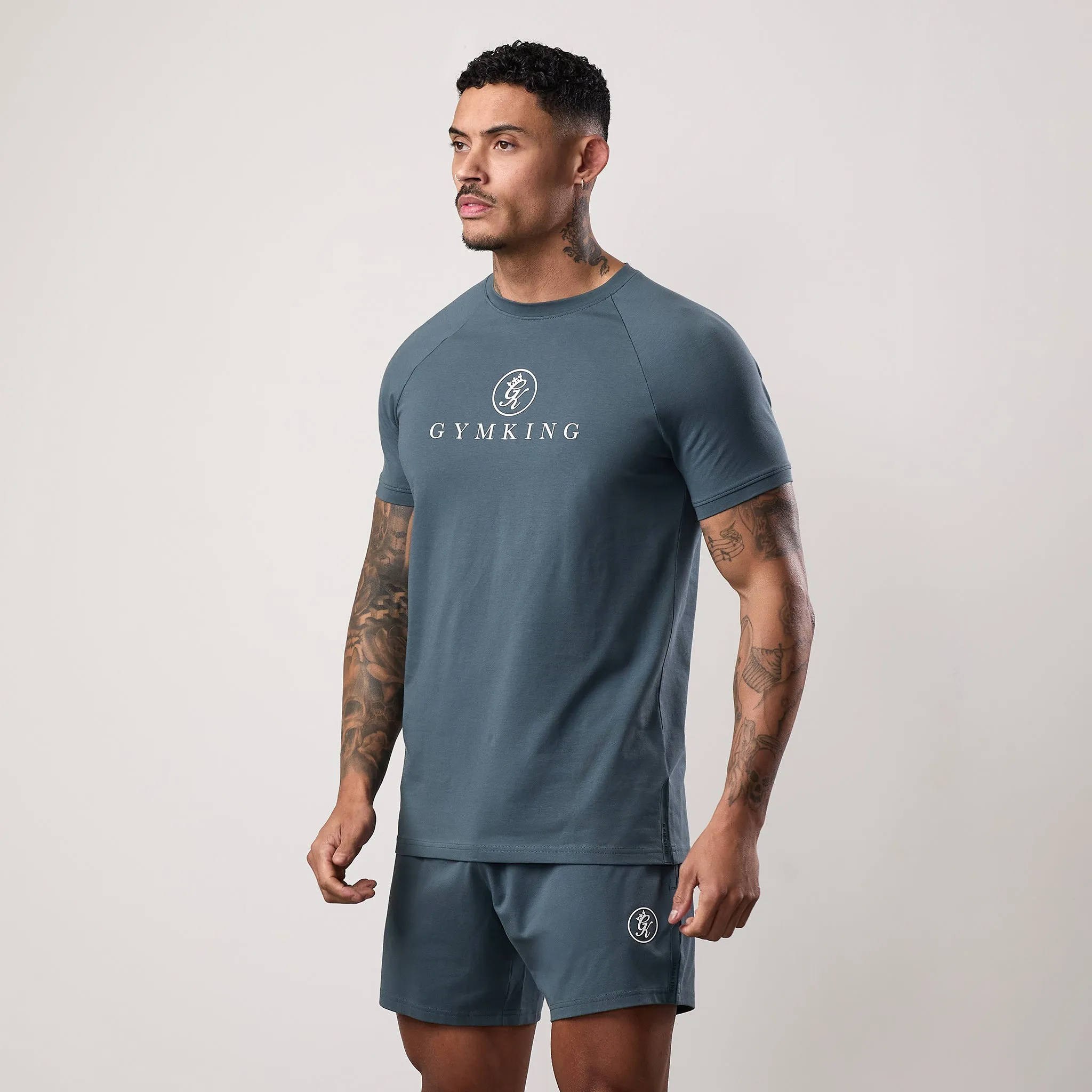Seamless Edging Comfy Essentials Wear Gym King Pro Jersey Tee - Slate Grey