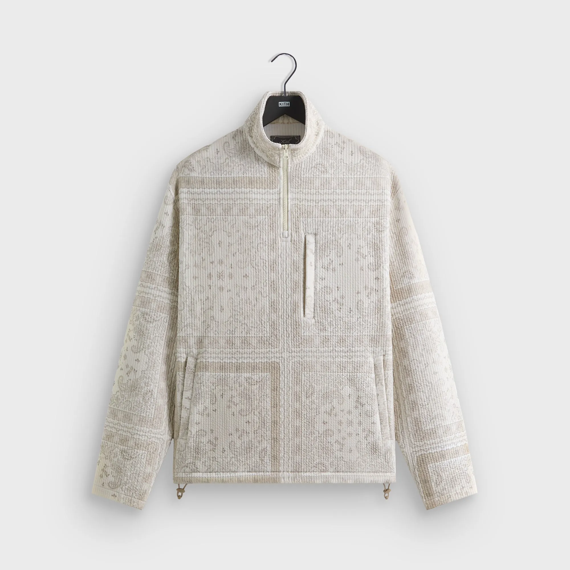 Kith Striped Interlock Claremont Quarter Zip - Canvas Mesh Lining