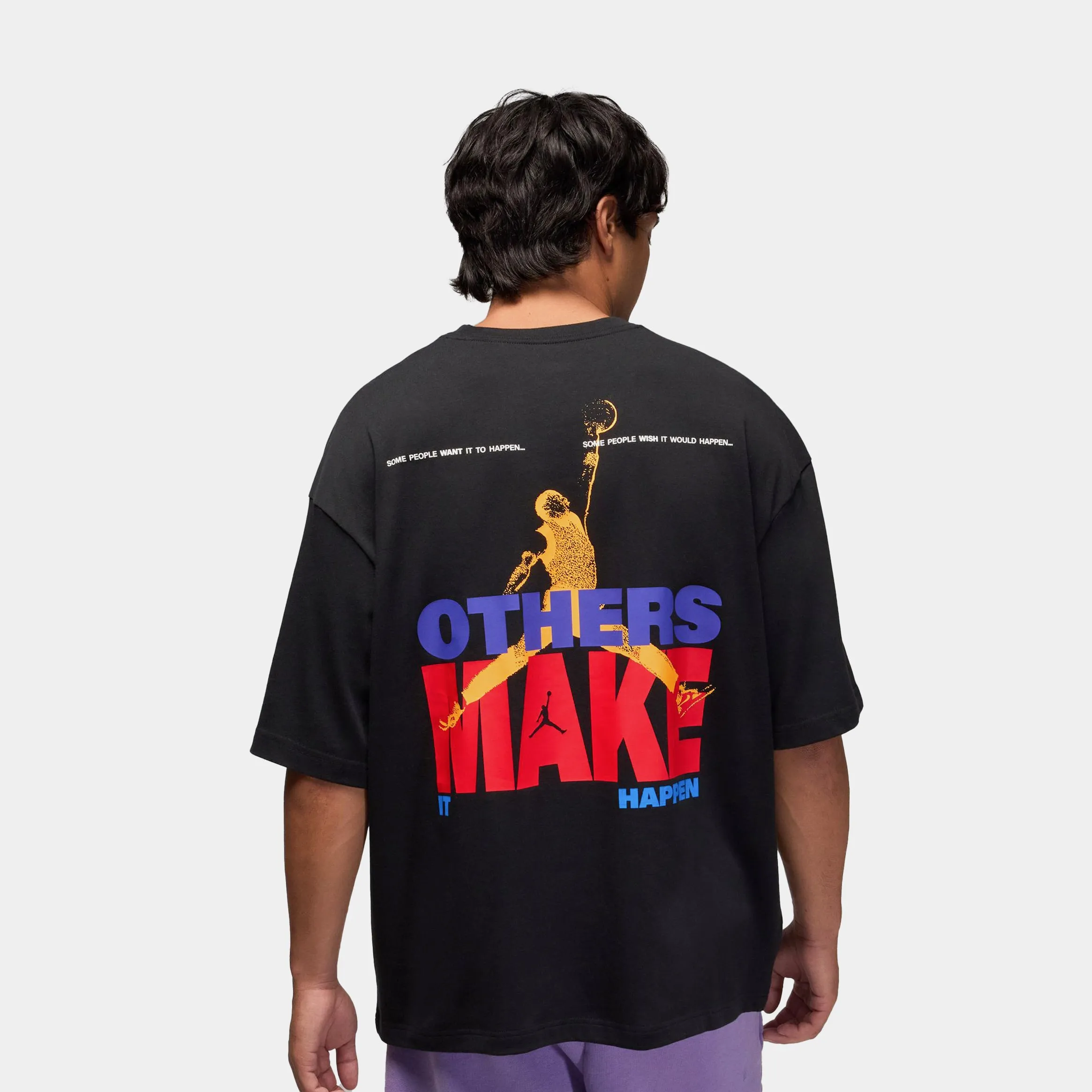 Others Make It Happen Since '85 Graphic Mens Short Sleeve Shirt (Black/Red) AntiPilling