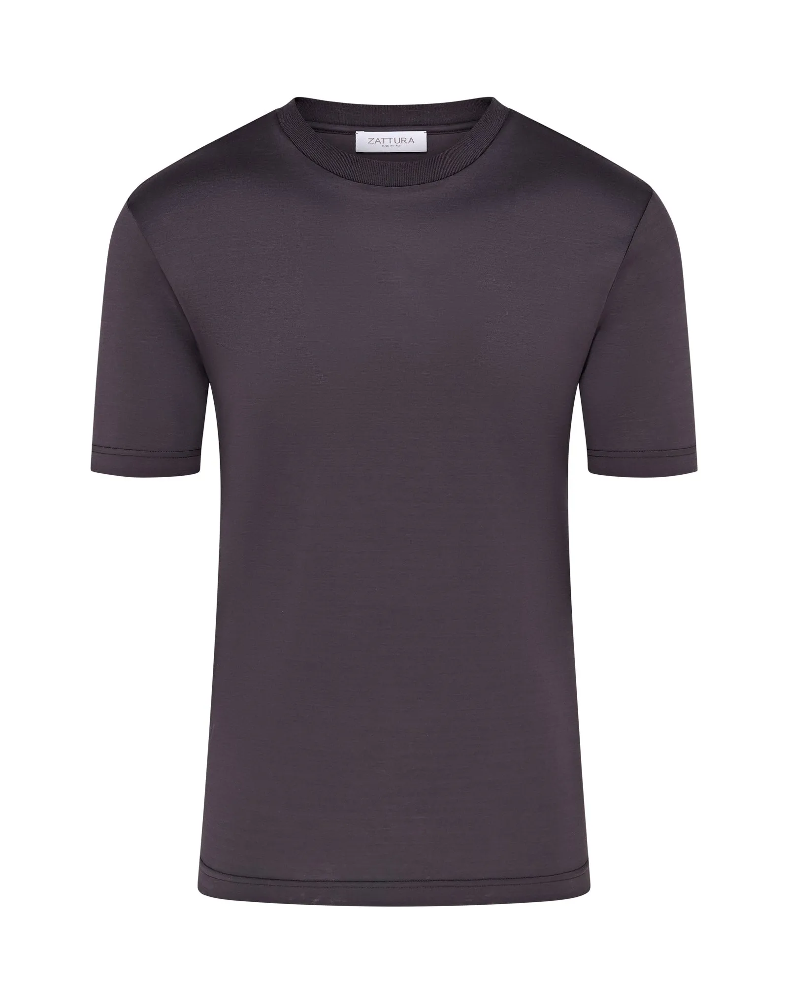 Chilly Day Comfort Basic Wardrobe Piece Zattura High Collar Short Sleeve Mercerised T-shirt (Carbon)