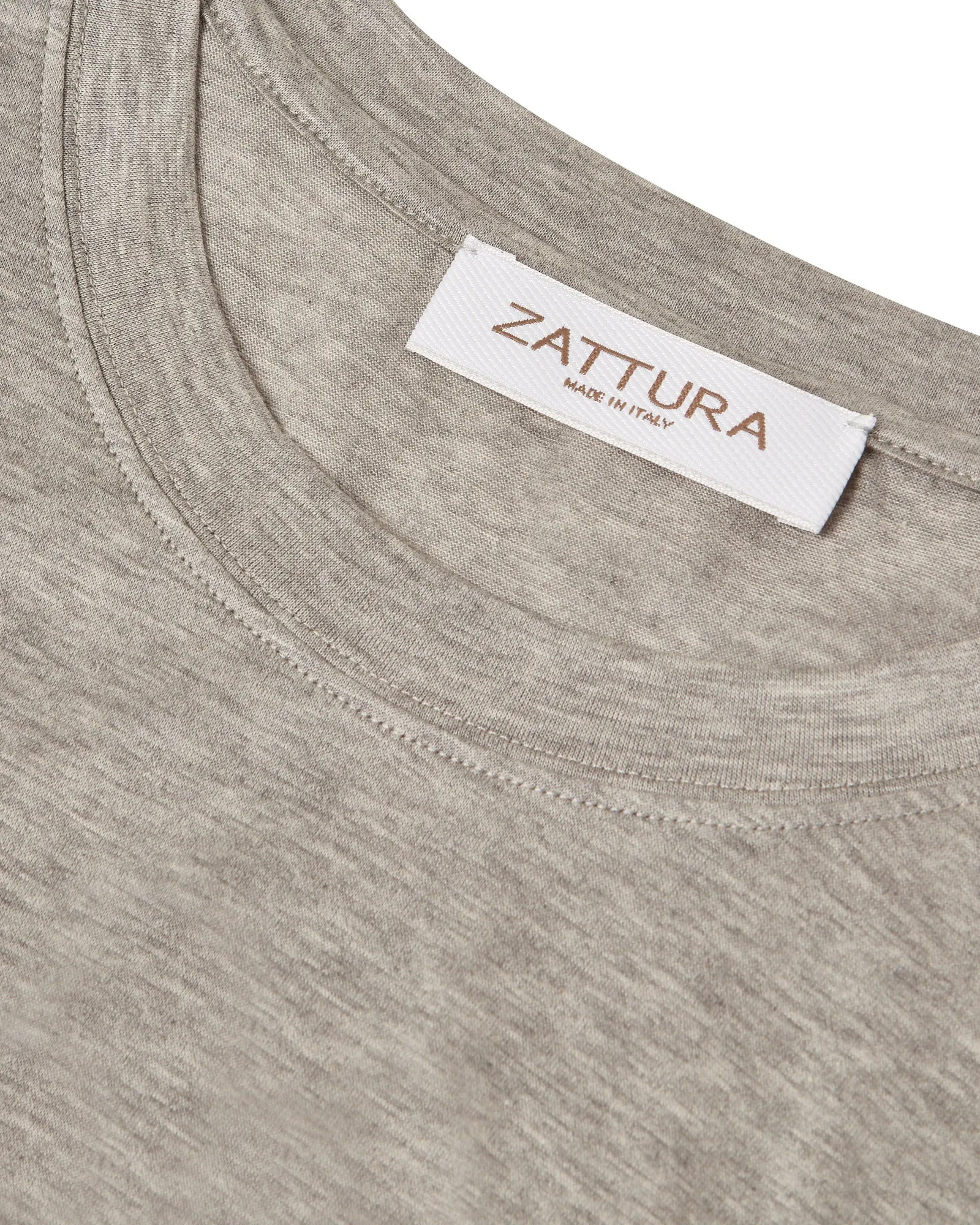 Zattura Short Sleeve Mercerised T-shirt (Grey Marl) Water Based Ink Print