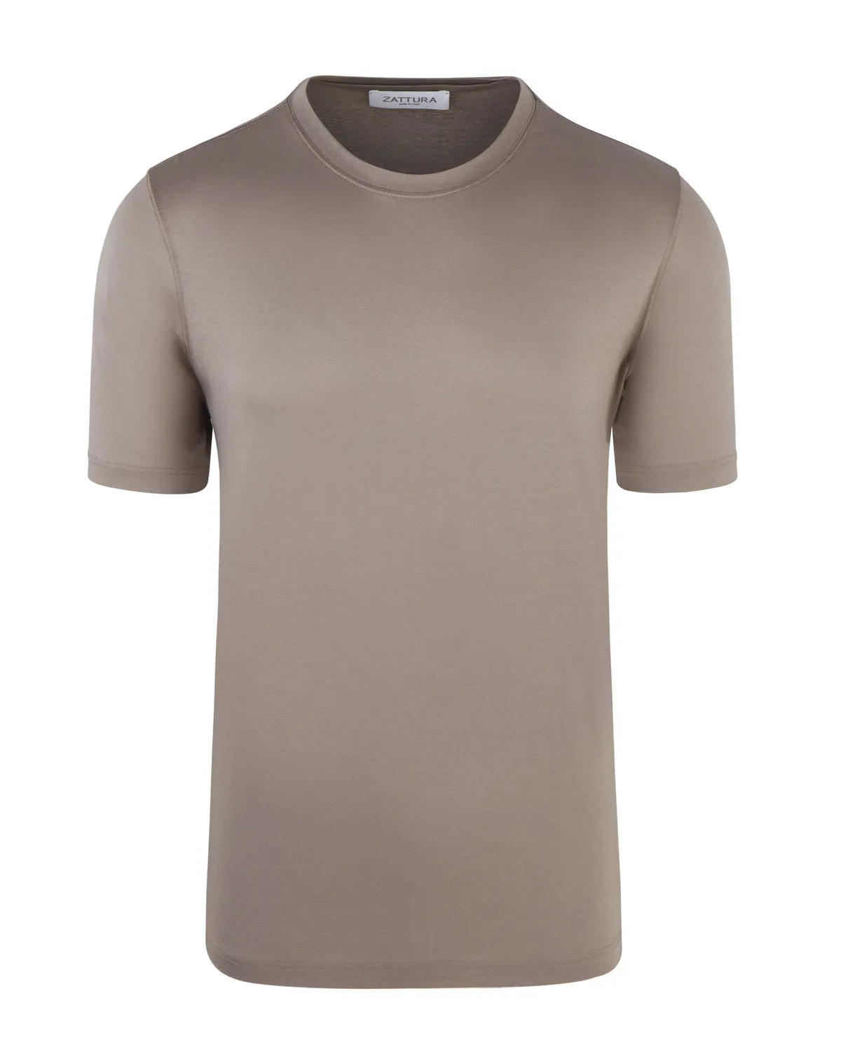 Multi Directional Stretch Street Smart Zattura Short Sleeve Mercerised T-shirt (Taupe Brown)