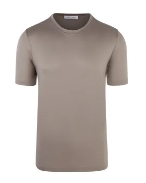 Multi Directional Stretch Street Smart Zattura Short Sleeve Mercerised T-shirt (Taupe Brown)